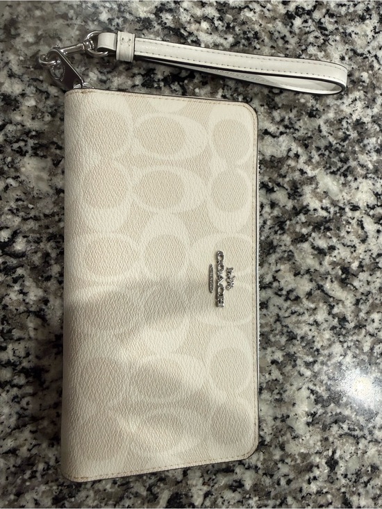 Coach Handbags - Coach Cream Signature Wristlet